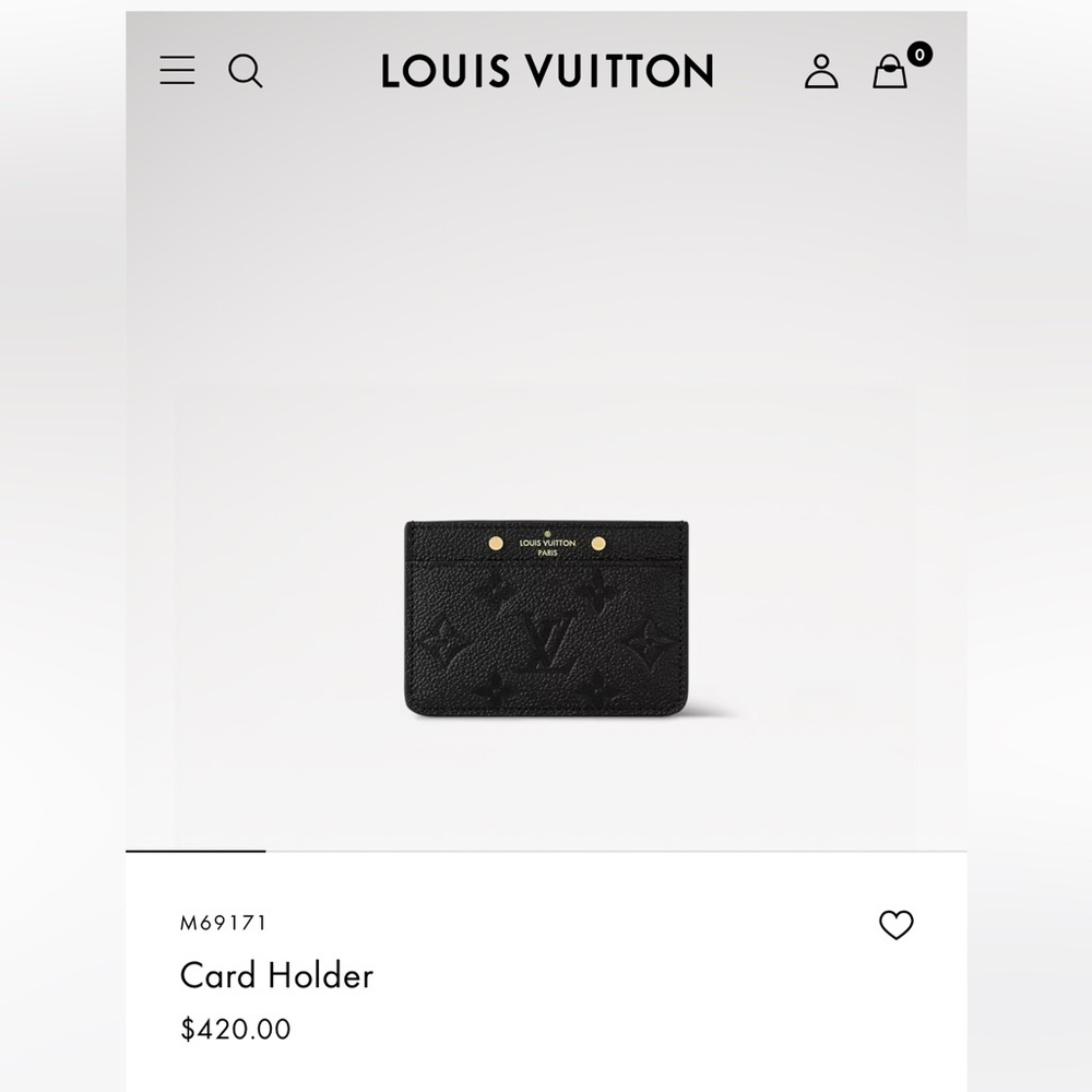 Louis Vuitton Light Gray Embossed Monogram Card Holder with Red Edge - Picture 4 of 7